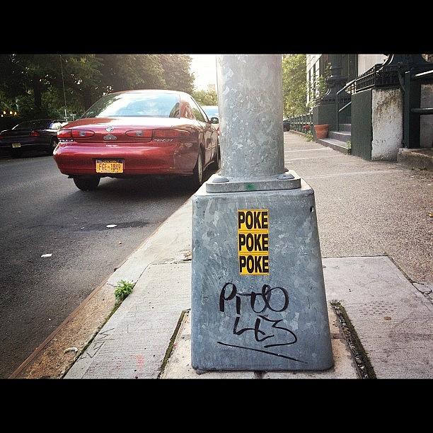 Car Photograph - #poke Poke Poke #sticker #random by Anthony McNally
