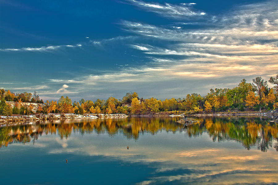 Polarizing Autumn Lake Photograph by Bill and Linda Tiepelman