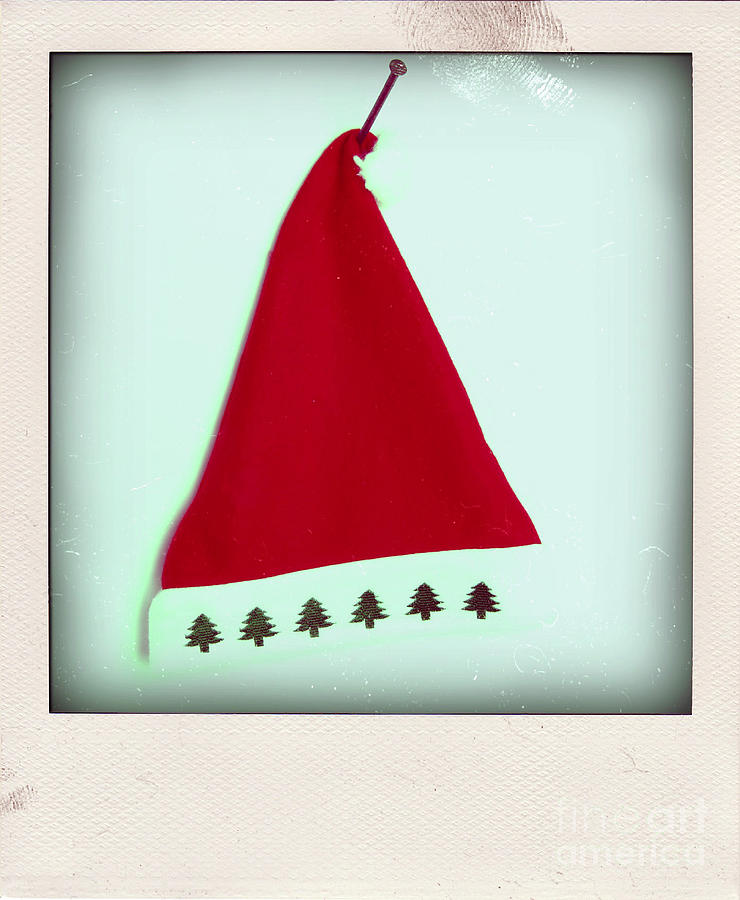 Polaroid of a Christmas hat Photograph by Bernard Jaubert