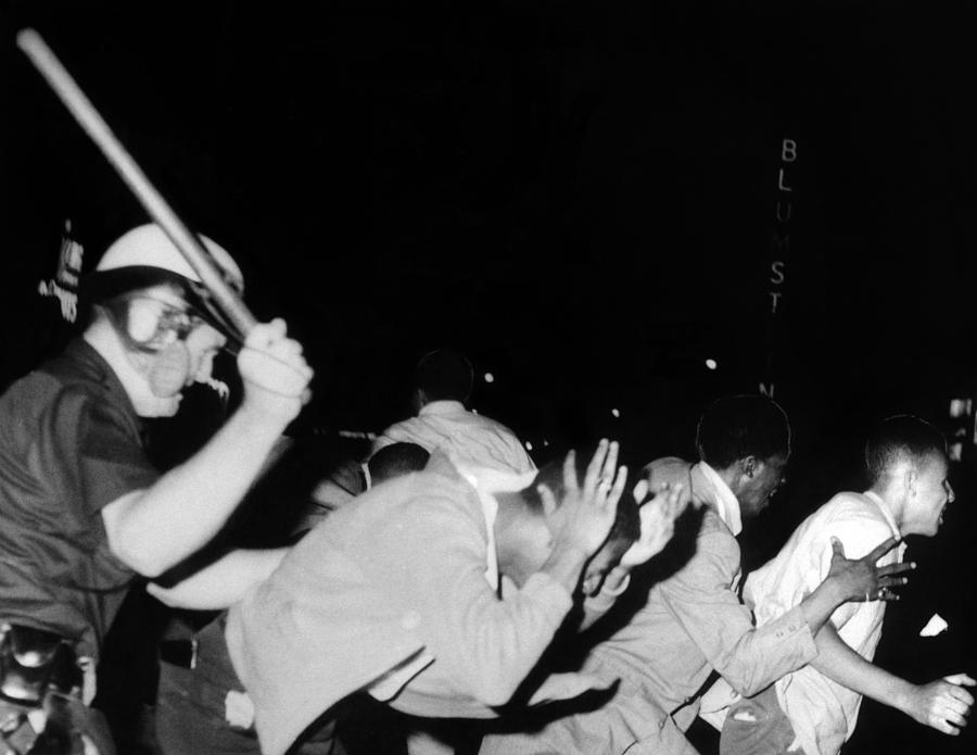 Police Club Demonstrators In Harlem Photograph by Everett