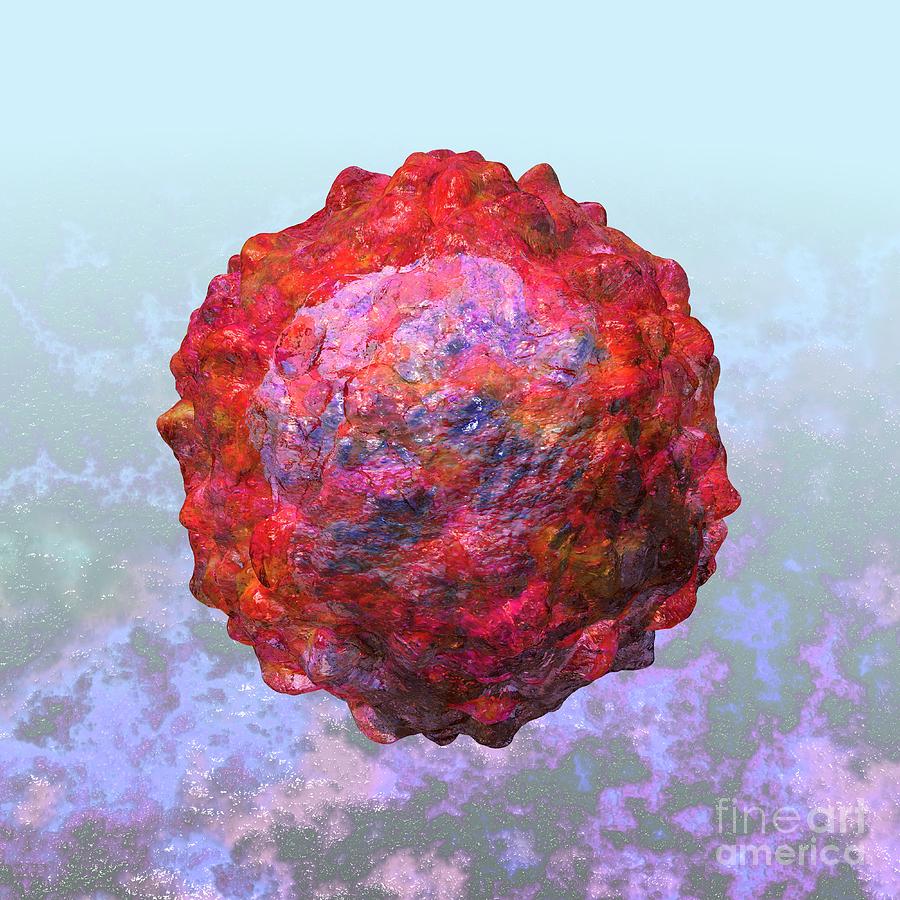 Biological Digital Art - Polio virus particle or virion poliovirus 2 by Russell Kightley
