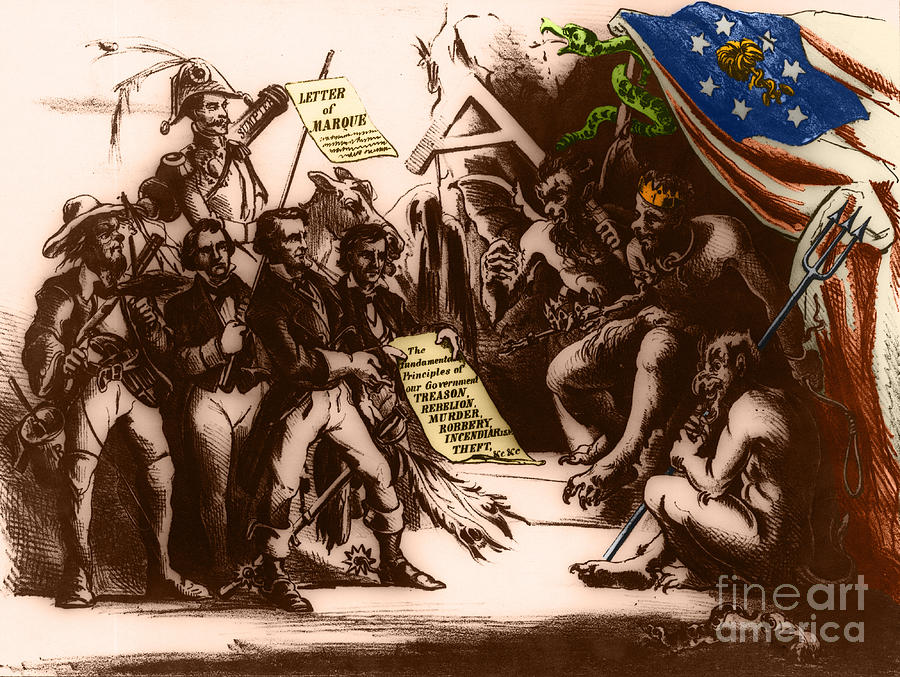 Political Cartoon Of The Confederacy Photograph by Photo Researchers