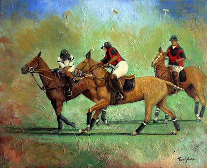 Polo Horses Painting - Polo 2 by Tony Johnson