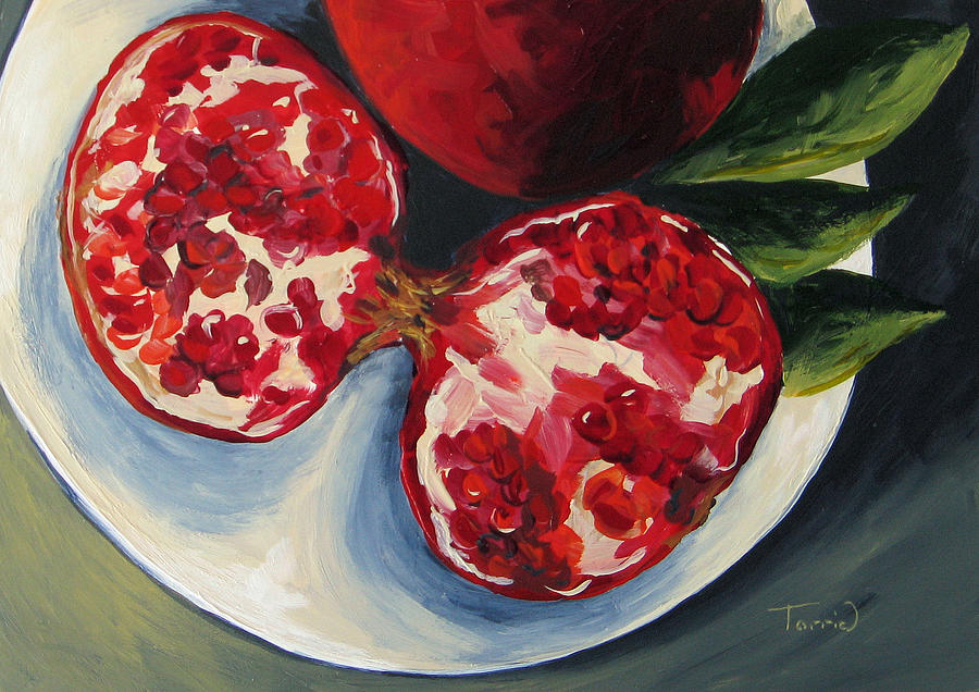 Pomegranates Sliced Painting by Torrie Smiley
