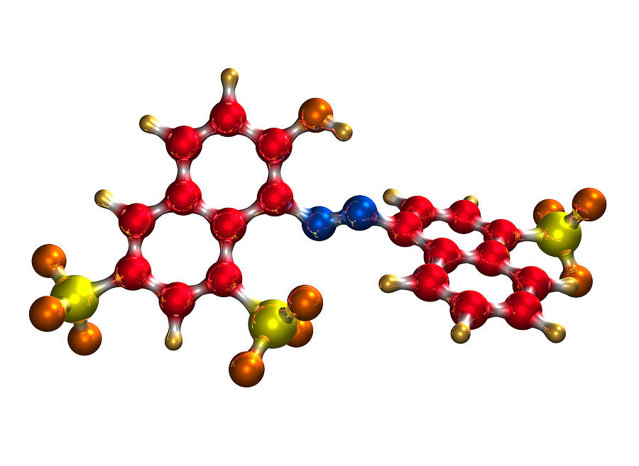 Ponceau Red Food Colouring Molecule Photograph by Dr Mark J. Winter Fine Art America