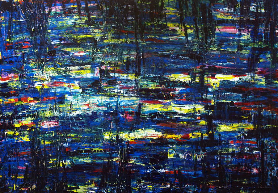 Pond at Night Painting by Mary C Farrenkopf