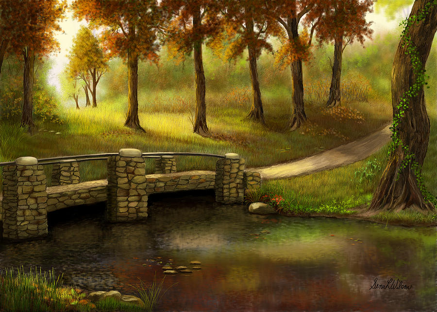 Pond Crossing Painting by Sena Wilson