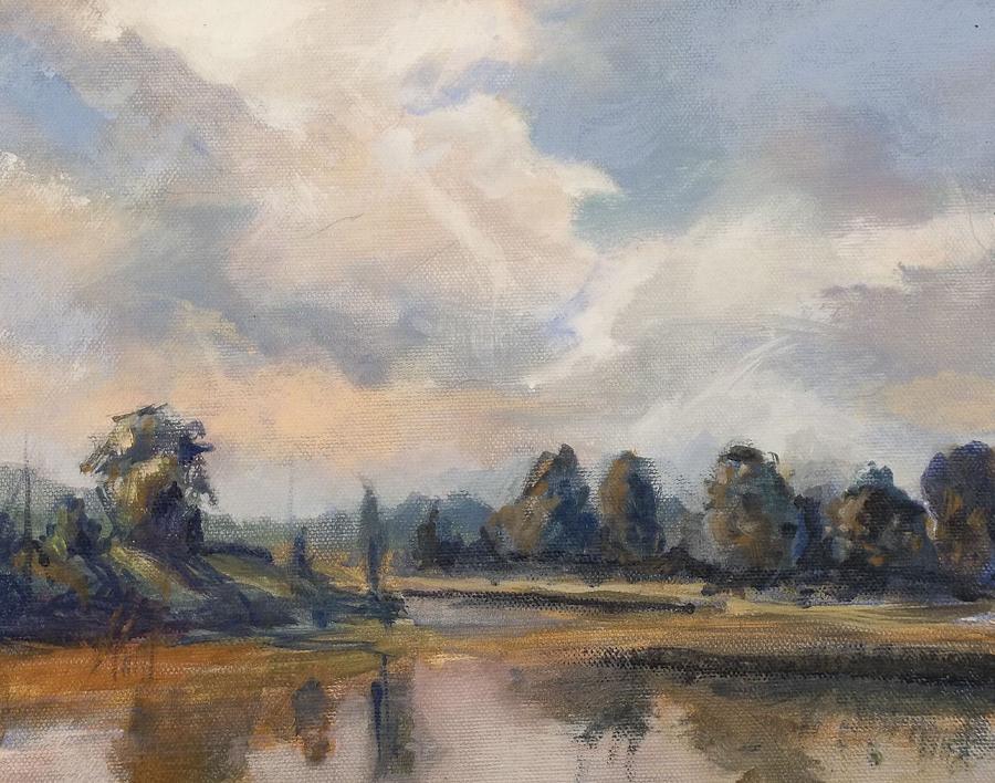 Pond in the Countryside Painting by Walt Maes