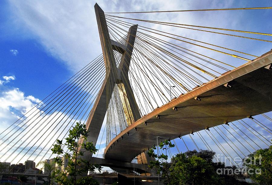 Ponte Estaiada Octavio Frias de Oliveira ao cair da tarde Photograph by Carlos Alkmin