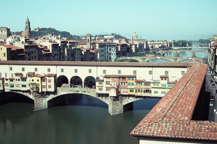 Ponte Vecchio From The Uffizi Museum  Florence Italy Photograph by Tom Wurl