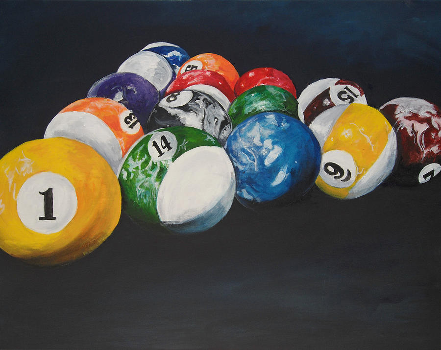Pool Balls Painting by Travis Day