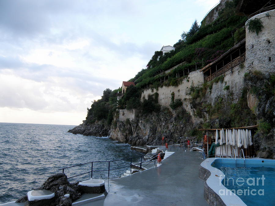 Pool in the Amalfi Santa Caterina Hotel Photograph by Tatyana Searcy