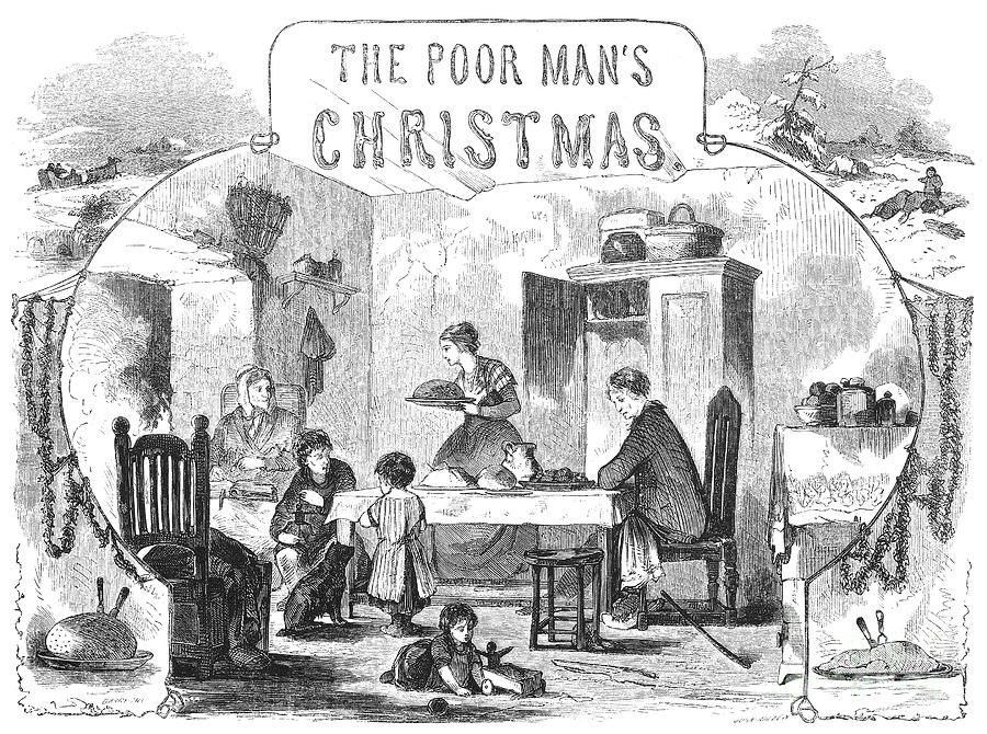 Winter Photograph - Poor Mans Christmas, 1855 by Granger