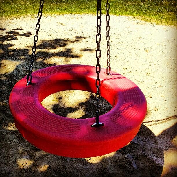 Spring Photograph - Pop Of Colour. #red #swing #tireswing by Jess Gowan