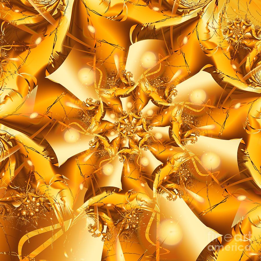 Abstract Digital Art - Popcorn In Orange by Michelle H