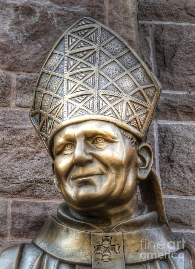 Pope John Paul the Great    Giovanni Paolo II   -    Bronze Statue Photograph by Lee Dos Santos