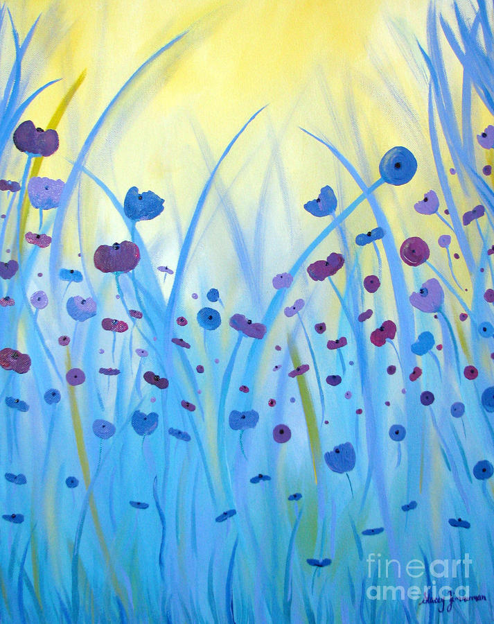 Poppies at Twilight Painting by Stacey Zimmerman