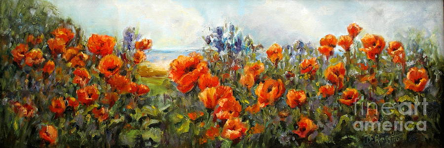Poppies by the Shore Painting by B Rossitto