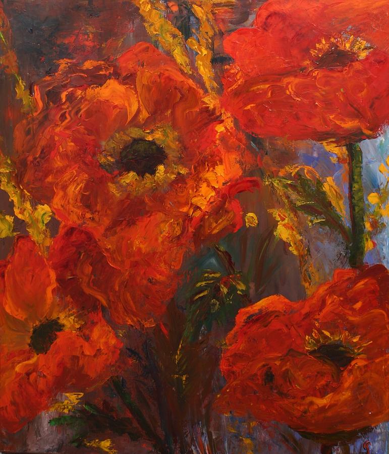 Poppies Painting by Cher Devereaux