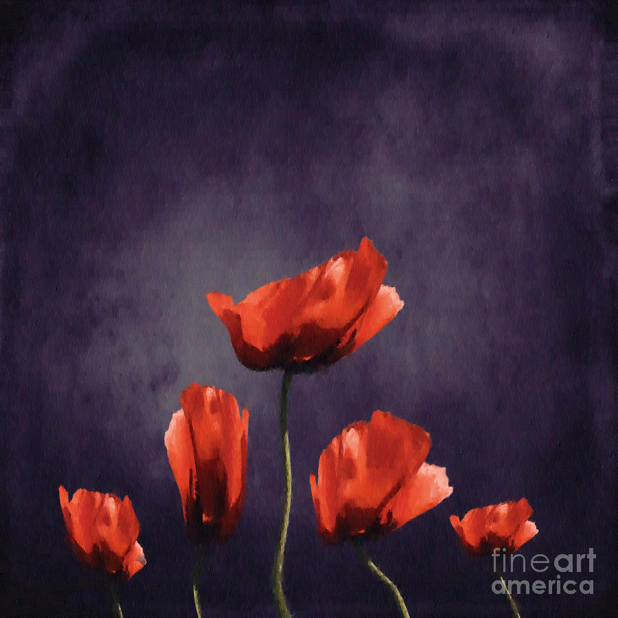 Poppies Fun 03b Digital Art by Variance Collections