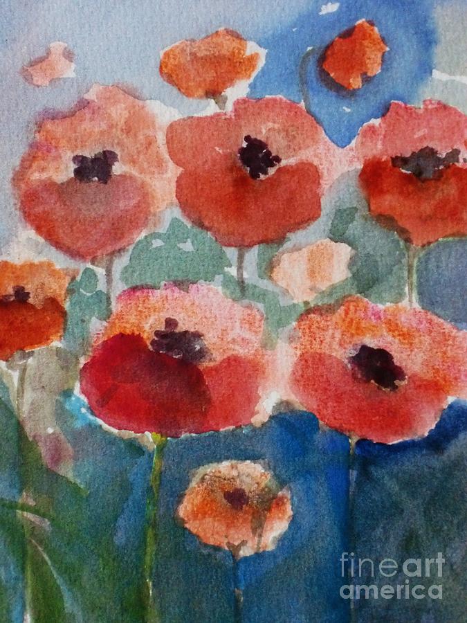 Poppies in June Painting by Trilby Cole