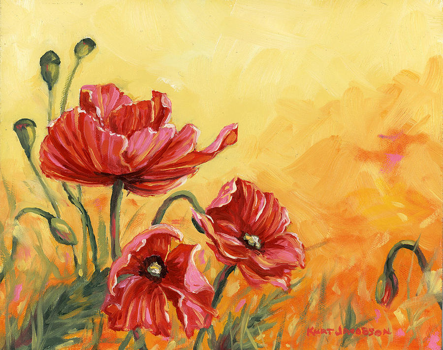 Poppies Painting by Kurt Jacobson
