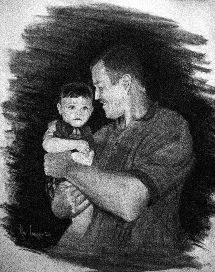 Poppy and Breyden Drawing by Ron Landry