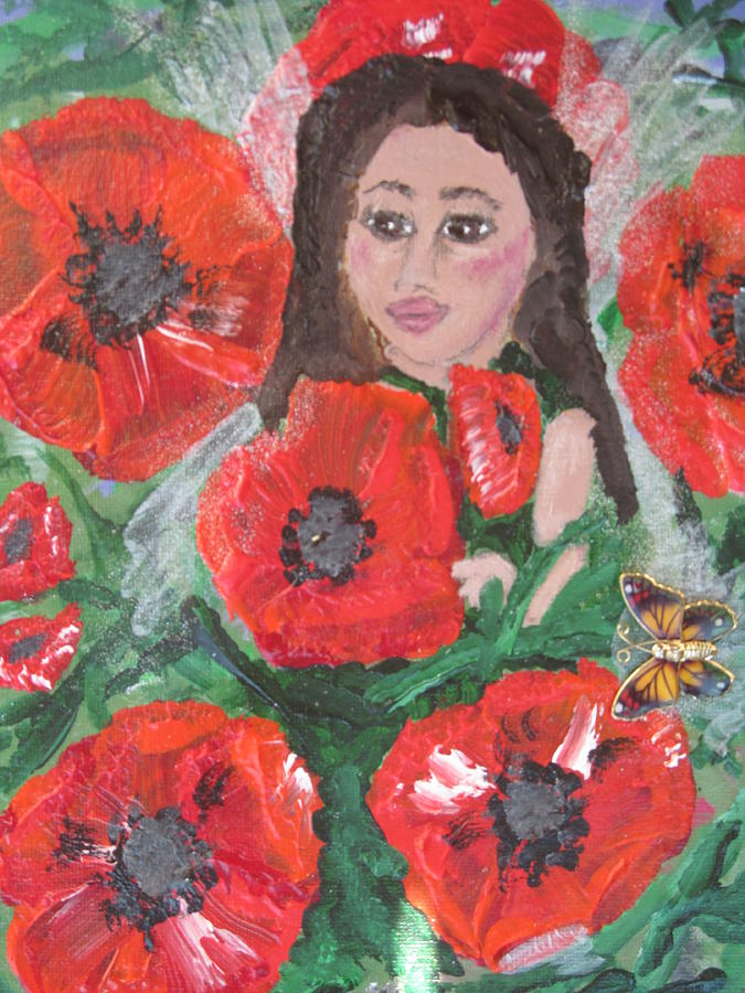 Poppy Fairy Painting by Susan Voidets