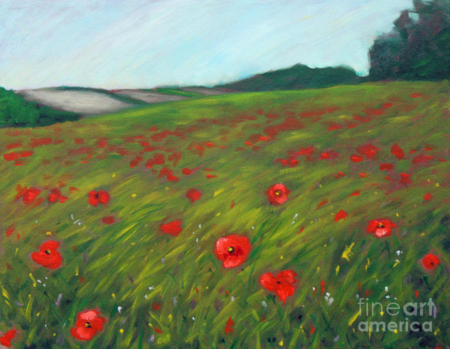 Poppy field Painting by Hilary England