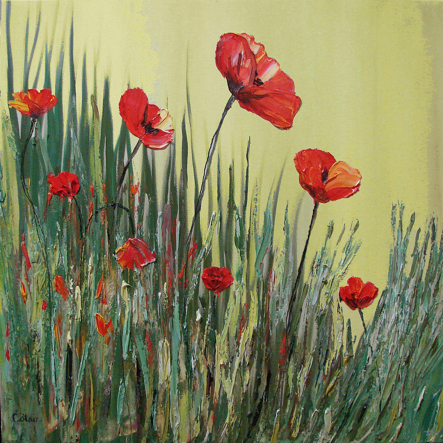 Poppy Garden Painting by Cynthia Blair