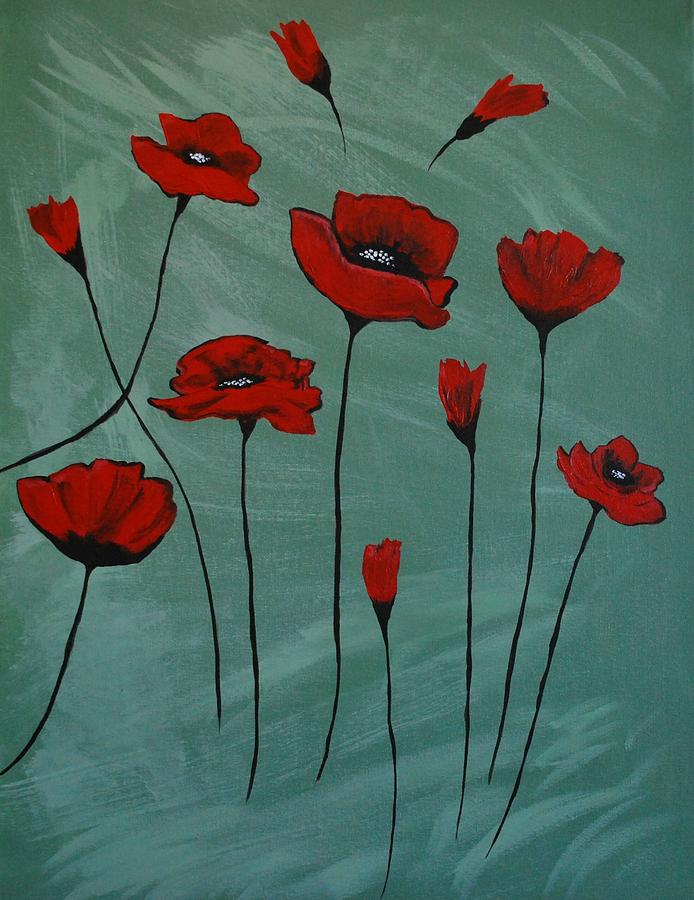 Poppy Love Painting by Leslie Allen