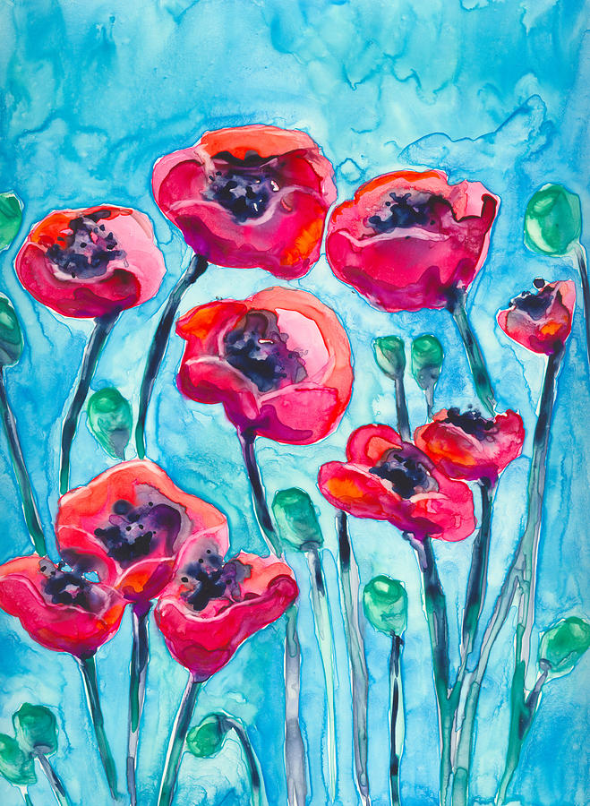 Poppy Painting - Poppy Sky by Brazen Design Studio