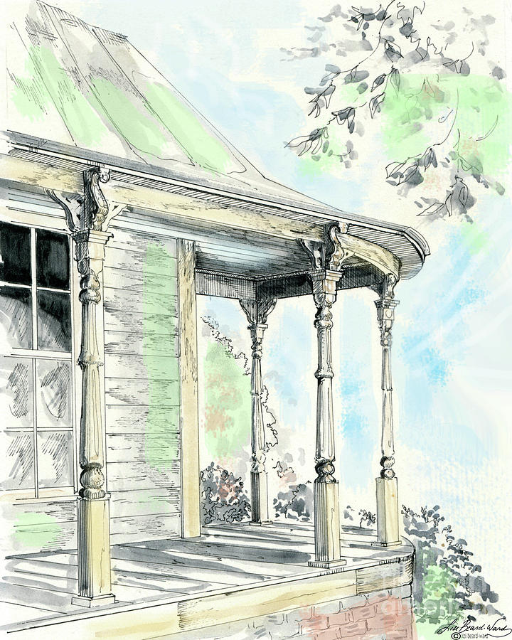 Porch Time Drawing by Lizi Beard-Ward