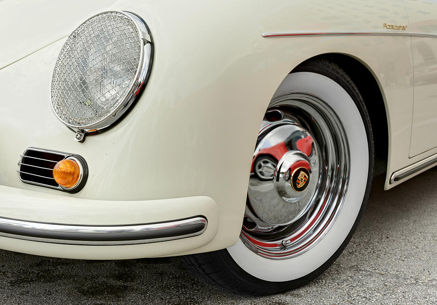 Porsche 1600 SUPER 1959 detail of front wheel. Miami Photograph by Juan Carlos Ferro Duque