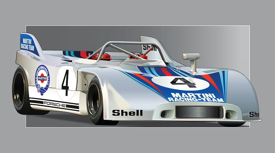 Porsche 908-3 Martini Digital Art by Alain Jamar