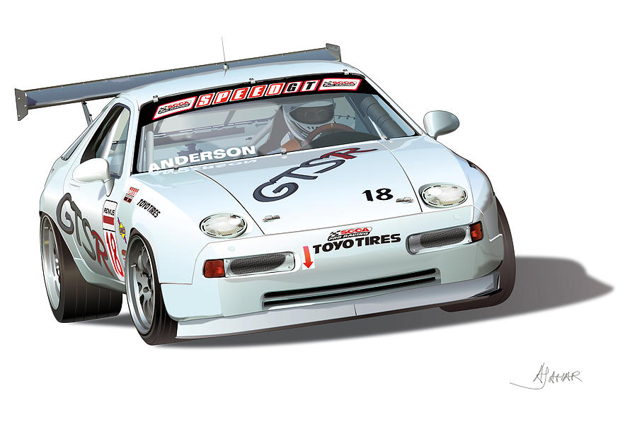 Porsche 928 Gts Racer Digital Art by Alain Jamar