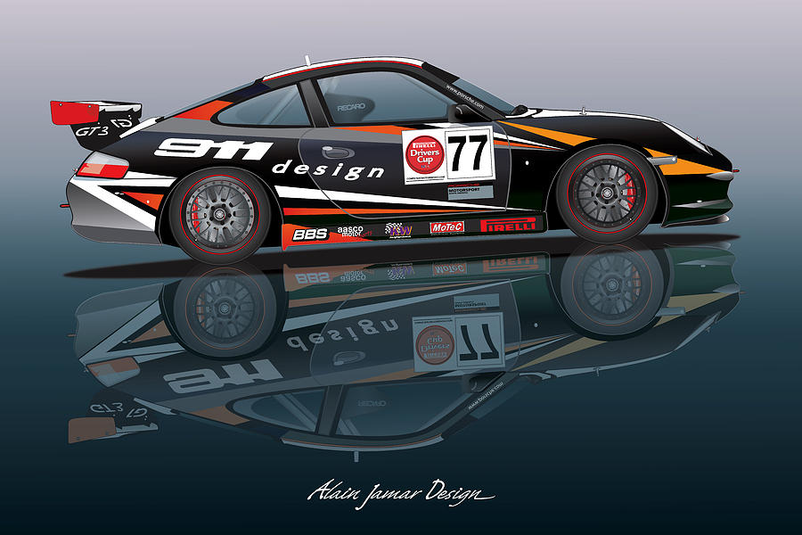 Porsche 996 Cup Design Digital Art by Alain Jamar