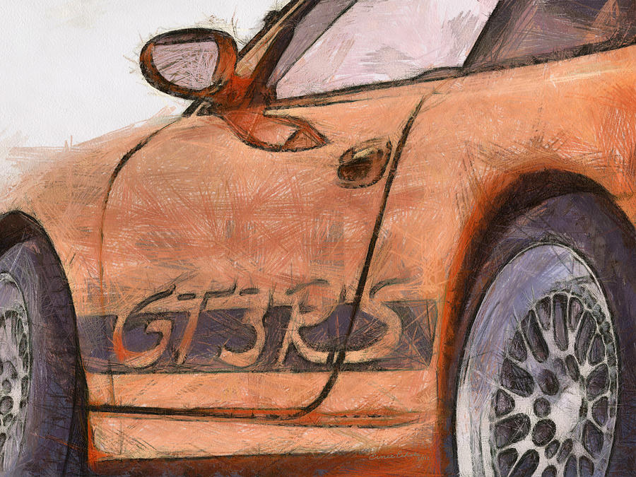 Porsche GT3RS Digital Art by Ernest Echols