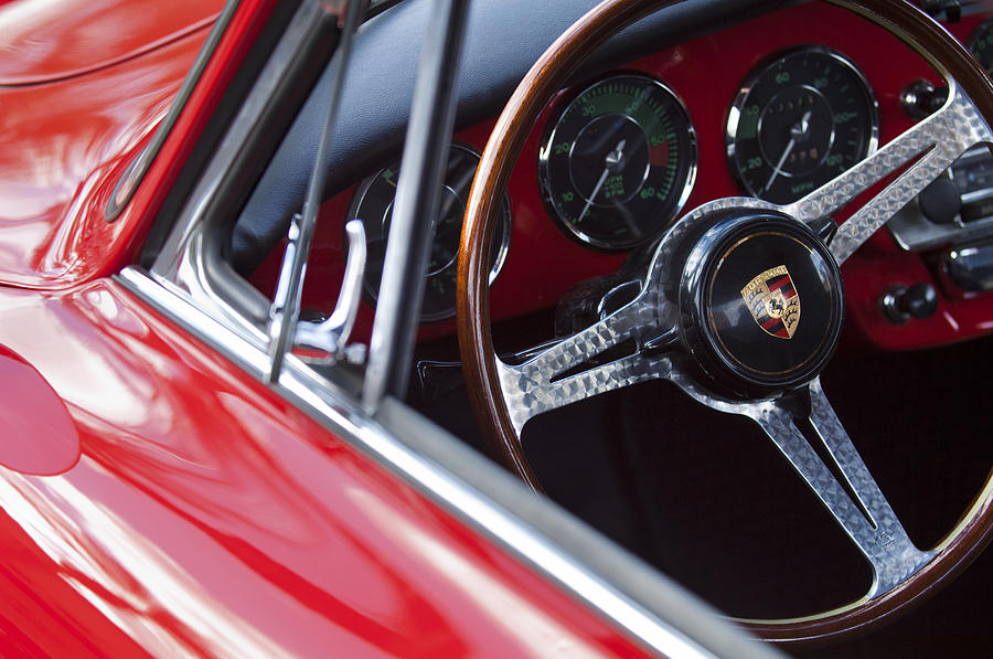 Car Photograph - Porsche Steering Wheel 2 by Jill Reger