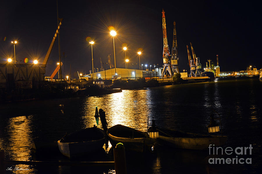Port at night Photograph by Arik Baltinester