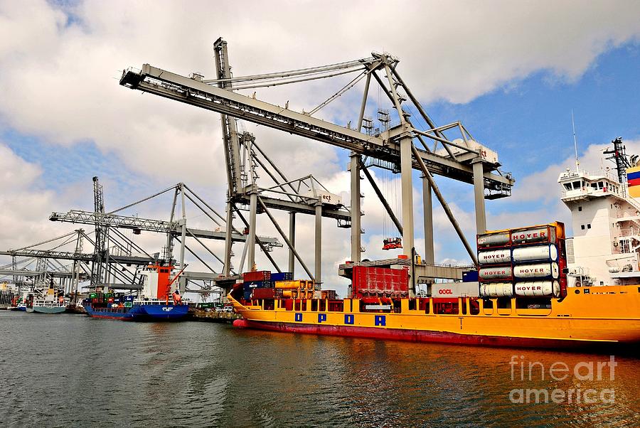 Port-industrial 3 - Container handling Photograph by Dean Harte