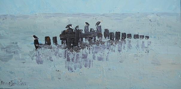 Bird Painting - Port Mahon Chatterers by Anne Jenkins
