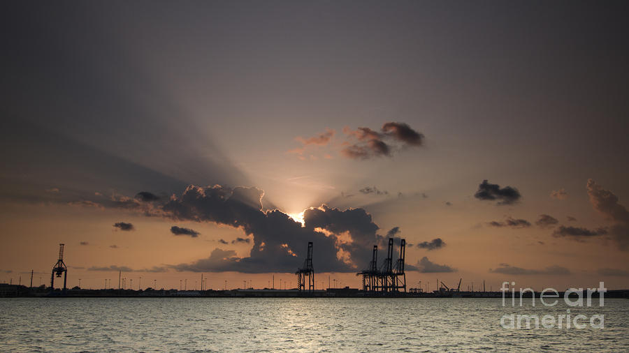 Sunset Photograph - Port of Charleston Sunset by Dustin K Ryan