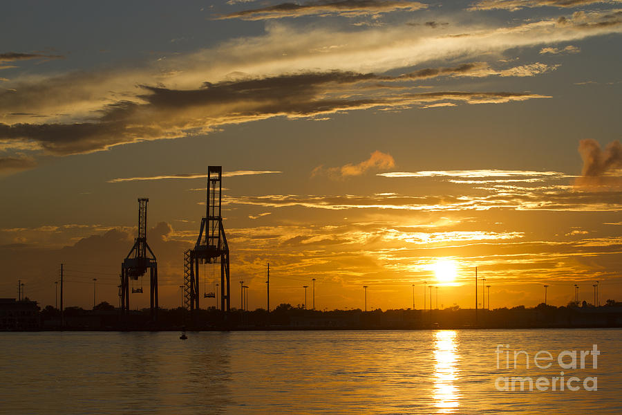 Port of Charleston Sunset III Photograph by Dustin K Ryan