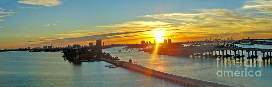 A Serene Panorama of the Port of Miami Photograph by Dejan Jovanovic A Serene Panorama of the Port of Miami Photograph by Dejan Jovanovic