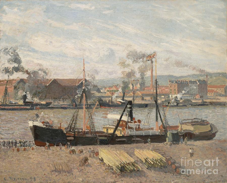 Port of Rouen Painting by Camille Pissarro
