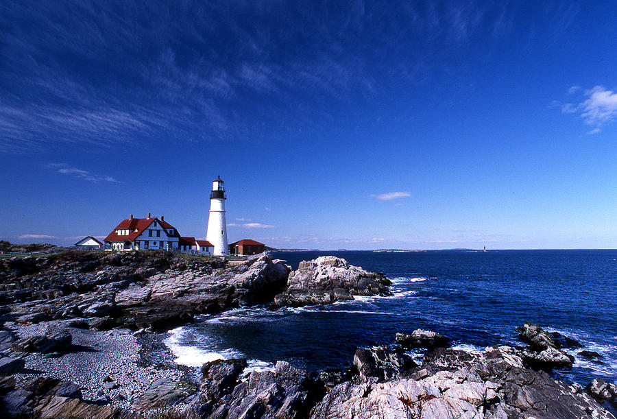 Lighthouse Photograph - Portland Head Offshore by Skip Willits