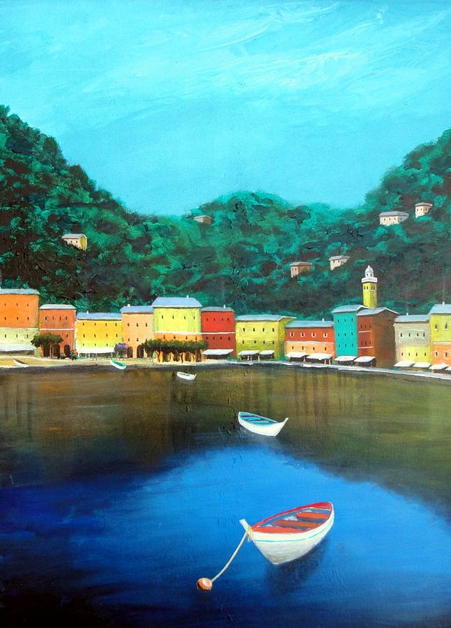 Portofino Painting by Larry Cirigliano