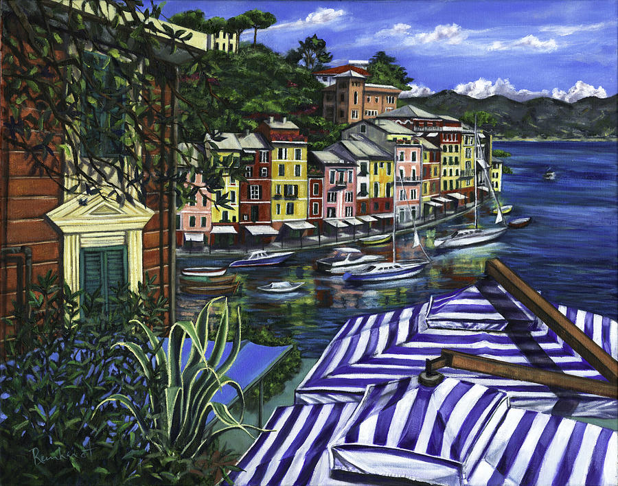Boat Painting - Portofino by Lisa Reinhardt