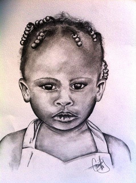 Portrait Drawing - Portrait of a Girl by Cristy Crites